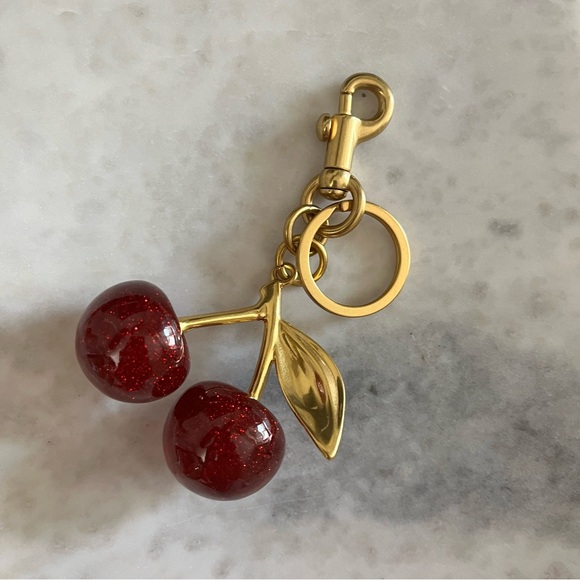2/$40 Sparkling Cherry Bag Charm | Key Fob - Picture 6 of 8